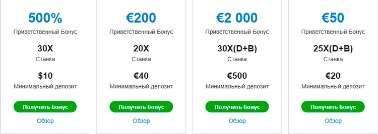 Привітальні бонуси в казино